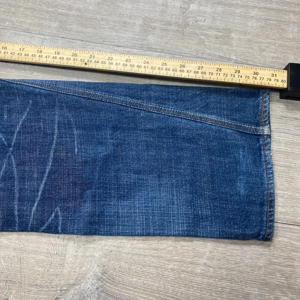 Vintage Levi's 514 Slim Straight Jeans Mens 32x30 Blue Denim Flap Pocket Y2K